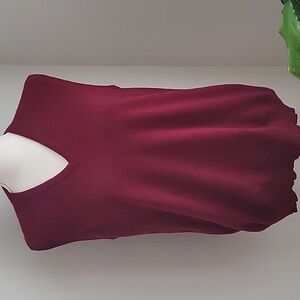 Lands' End Cashmere Men's Burgundy V-Neck Vintage Sweater Vest